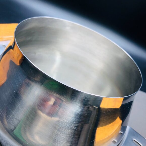 Midcentury Imperial International Japan Stainless Steel Wooden Lid Fondue Pot - Picture 4 of 10